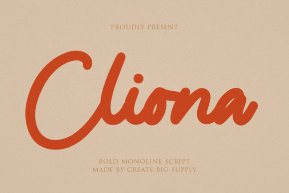 Cliona Script: Crafting Bold Brand Identity with a Modern Script