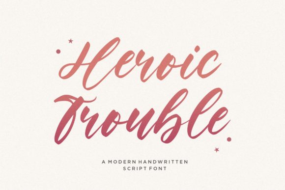 Heroic Trouble Script: A Modern Handwritten Typeface for Refined Projects