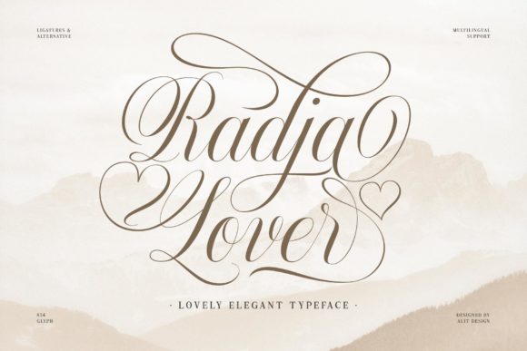 Radja Lover Script: A Modern Script Font with Heart